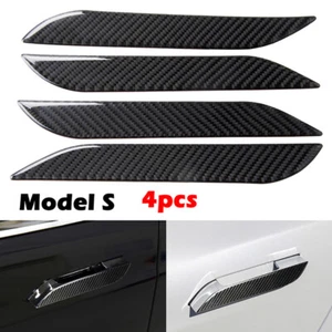Carbon Fiber Style for Tesla Model S Car outside body Door handle Covers sticker - Picture 1 of 7