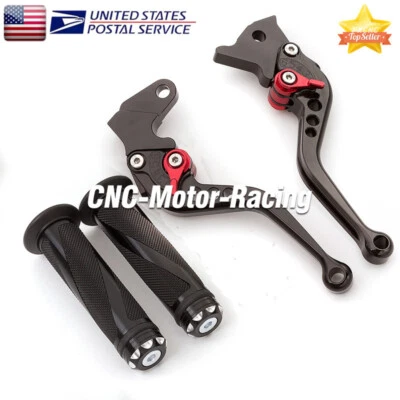 For Yamaha XT350 1985-2000 Adjust Brake Clutch Levers & Grips Handle Aluminum - Image 1 of 4