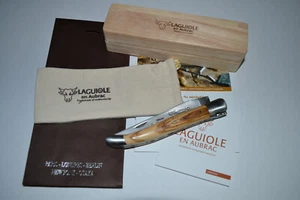 Laguiole en Aubrac Frankreich Taschenmesser 12 cm Messer Olive Doppelplatine - Bild 1 von 7