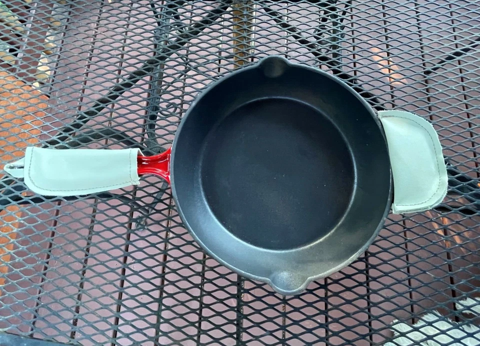 USA Handmade LEATHER Cast Iron Pot Pan Skillet Handle Sleeve Cover SET