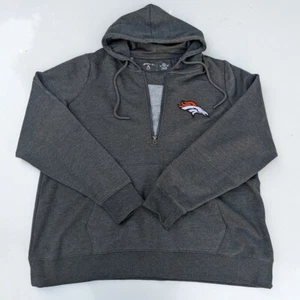 Denver Broncos Women's 2XL NFL Victory 1/2 Zip Sweatshirt Hoodie Grey - Picture 1 of 8