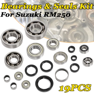 Bottom End Crank Transmission Bearings & Seals Kit For Suzuki RM250 RM 1996-2000 - Imagem 1 de 4