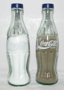 Coca-Cola Classic White Label Coke Bottle Salt & Pepper Set Shakers Bottles - Picture 1 of 2