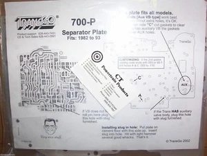TransGo 700R4 7R4 700 4L60 New Updated Valve Body Separator Plate 700-P Tempered - Picture 1 of 2