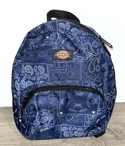 Dickies Mini Backpack Half Pint Womens Blue Bandana Pattern Bag Zip - Picture 1 of 6