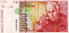 Spain 2000 Pesetas 1992 VF with pinholes Banknote P-164 Prefix 3H Paper Money