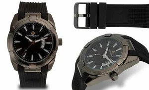 NEW Louis Richard 14040 Mens Halton Collection Gun Metal Accents Masculine Watch - Picture 1 of 1