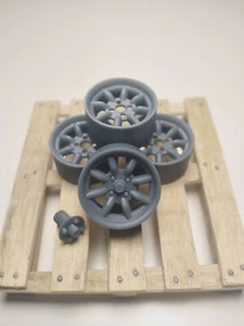 Lot de 4 jantes pour maquette voiture 1/24 1/18 (Maxilite Minilite Style) - Picture 1 of 5