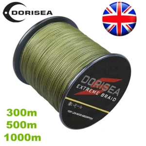 Dorisea 300m 500m 1000m 2000m Dynema Army Green PE Extreme Braided Fishing Line - Picture 1 of 15