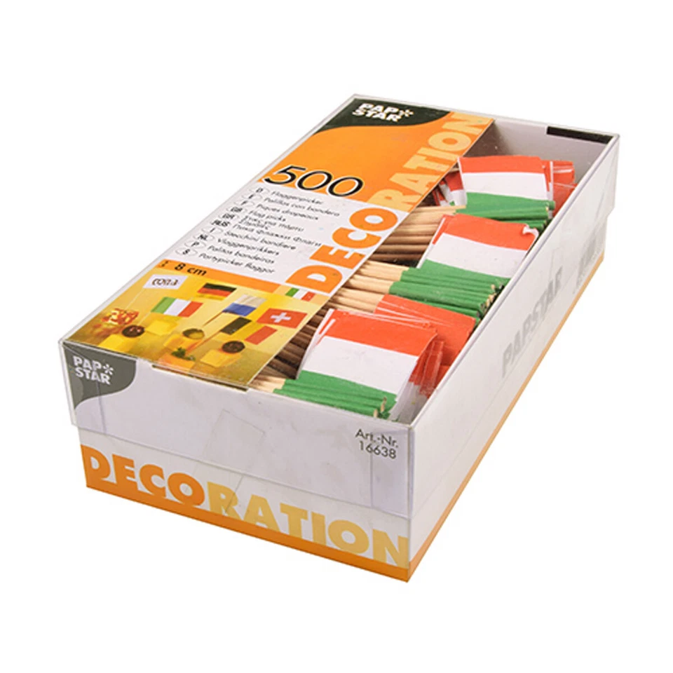 Papstar Deko Picker Flaggen Italien Fahnenpicker 8cm 500 Stück - Bild 1 von 1