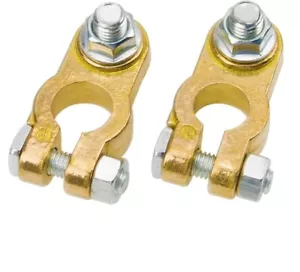 Universal Brass Battery Terminal Connectors, Top Post Battery Terminals Clamp - Picture 1 of 9