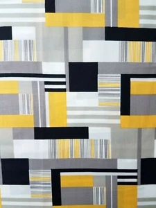 1/2 Yard Cloud 9 Certified Organic Cotton Yellow Gray Modern Geometric fabric - Picture 1 of 4