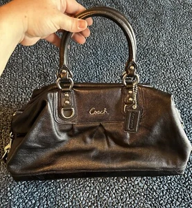 COACH Ashley Black Leather Satchel Shoulder Bag F15445 EUC! MSRP $398 - Picture 1 of 8