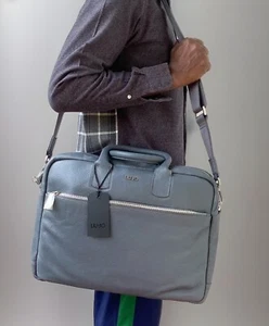 Liu Jo Real Bus Leather Business Briefcase Medium Grey - Picture 1 of 15
