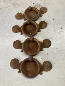 Vintage große Metall Schubladenknöpfe Griffe x 4 - Bild 1 von 6