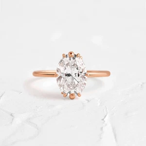 14K Yellow Gold Engagement Ring 1.20 Ct Oval Cut IGI Lab Grown Diamond - Picture 1 of 13