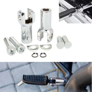 Chrome 2.25" Passenger Foot Pegs Support Mount Clevis Kit Fit For Harley Softail - Picture 1 of 10