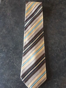 Alexander Julian Colours Striped Necktie Length 59" 3.5" Wide 100% Silk - Picture 1 of 4