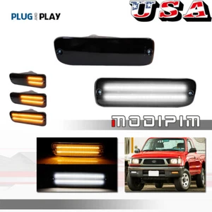 For 1995-2000 Toyota Tacoma Smoked Front Switchback LED Signal Position Lights - Picture 1 of 11
