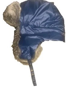 Marmot Faux Fur Flap Trapper/Aviator Hat O/S Blue - Picture 1 of 5