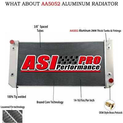 3-ROW RADIATOR FITS 2003-09 CHEVY GMC C4500 C5500 C6500 TOPKICK KODIAK 6.6L 8.1L Foto 1 de 4