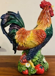 Jarra de agua Fitz & Floyd gallo gallo Du Village 12"" pollo de cerámica alta - Imagen 1 de 8