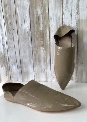 Zapatos planos ZARA beige topo charol babouches deslizables 38 7,5 SS18 BLOGGER Foto 1 de 4