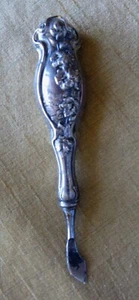 Antique Sterling Silver Cuticle Manicure Trimmer Knife Ornate Victorian Handle   - Picture 1 of 12