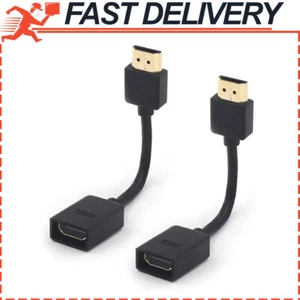 2-Pack HDMI Male to Female Swivel Adapter HDMI Extension Gold Plated Converter - Picture 1 of 8