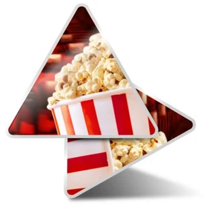 2 x Triangle Stickers  7.5cm - Cinema Popcorn Movie Films  #44615 - Afbeelding 1 van 9