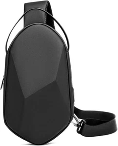 Water Resistant Sling Bag Men USB Crossbody Backpack Casual Shoulder Strap - Picture 1 of 6