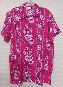 Mens Casual Large Hawaiian Style Shirt Pink Turtles Floral Short Sleeve New - Picture 1 of 8