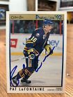1991-92 OPC O-PEE-CHEE PREMIER #64 PAT LAFONTAINE SIGNED AUTOGRAPHED CARD