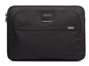 💥New Tumi Alpha Large Laptop Case Black Ballistic Nylon & Leather 10.5x15x1 💥 - Picture 1 of 6