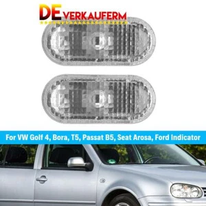 2pcs Weiss Seitenblinker Für VW Golf 4, Bora, T5, Passat B5, Seat Arosa, Ford - Bild 1 von 6