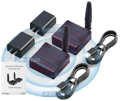 Wireless IR Remote Extender Kit For Long Distance Control A/V Device Max 650FT - Image 1 of 4