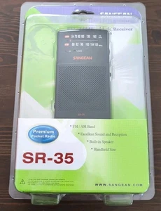 Sangean SR-35 AM/FM analoges Taschenradio, schwarz - neu versiegelte Verpackung - Bild 1 von 4