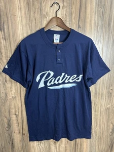 Vintage Majestic San Diego Padres Shirt Herren XL 1/4 Knopf T-Shirt blau - Bild 1 von 6
