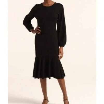 NWT J crew Twist-back Black Merino Wool Blend Sweater Knit Dress BC499 Size 2X - Image 1 of 4