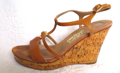 САНДАЛИИ SALVATORE FERRAGAMO SAVITA ПРОБКОВЫЕ НА ТАНКЕТКЕ, РАЗМЕР 8 - Изображение 1 из 4