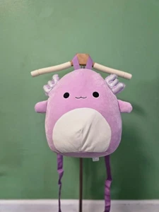 Squishmallows Monica Axolotl Rucksack 12" lila verstellbare Träger Reißverschluss - Bild 1 von 7