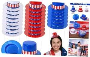 4th of July Patriotic Mini Top Hats, Red White Blue Mini Red White Blue-24pcs - Picture 1 of 8
