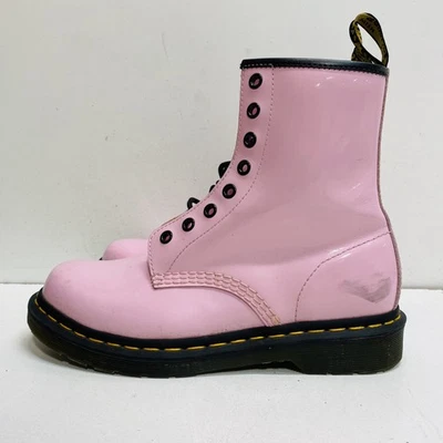Botas con cordones Dr Martens para mujer rosa charol liso talla 8 Foto 1 de 4