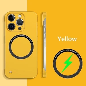 For iPhone 15 Pro Max 14 13 Rimless Magnetic Cover Matte Frameless Magsafe Case - Picture 1 of 28