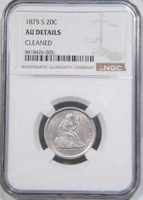 1875-S Twenty Cent Piece NCGS graded AU Details - Image 1 of 4