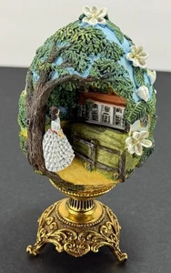 1998  Gone With the Wind Decorative Egg- Numbered- Scarlett's Of Tara Metal Base - Picture 1 of 7