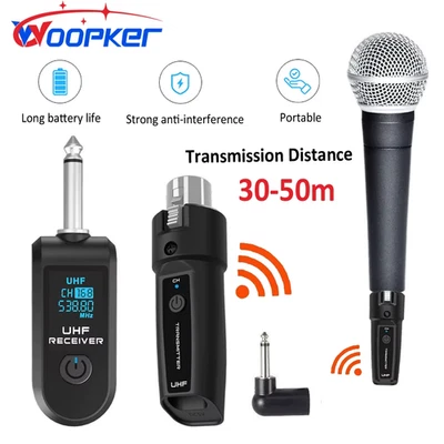 Wireless Microphone Transmitter Receiver System XLR 6.35mm Adapter for Dynamic M - Bild 1 von 4