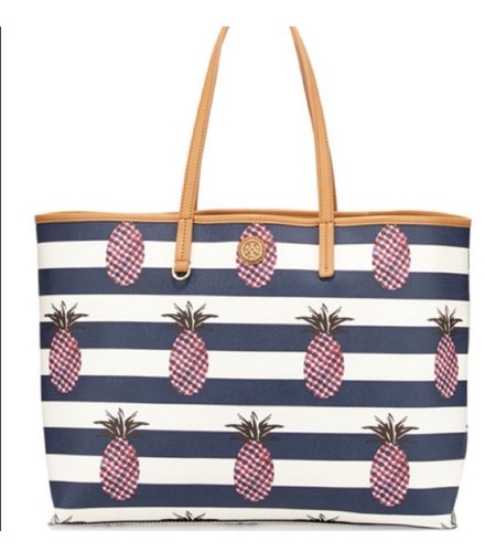 Borsa Tory Burch Kerrington a righe con ananas