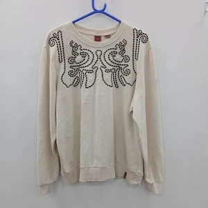 Superdry Jumper Size UK 16 Cream Black Embroidered Cotton RMF-FPL17 - Picture 1 of 5