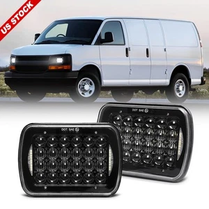 Pair 5x7 7x6" LED Halo Headlights Hi-Low Sealed For Chevy Express 1500 2500 3500 - Imagen 1 de 12